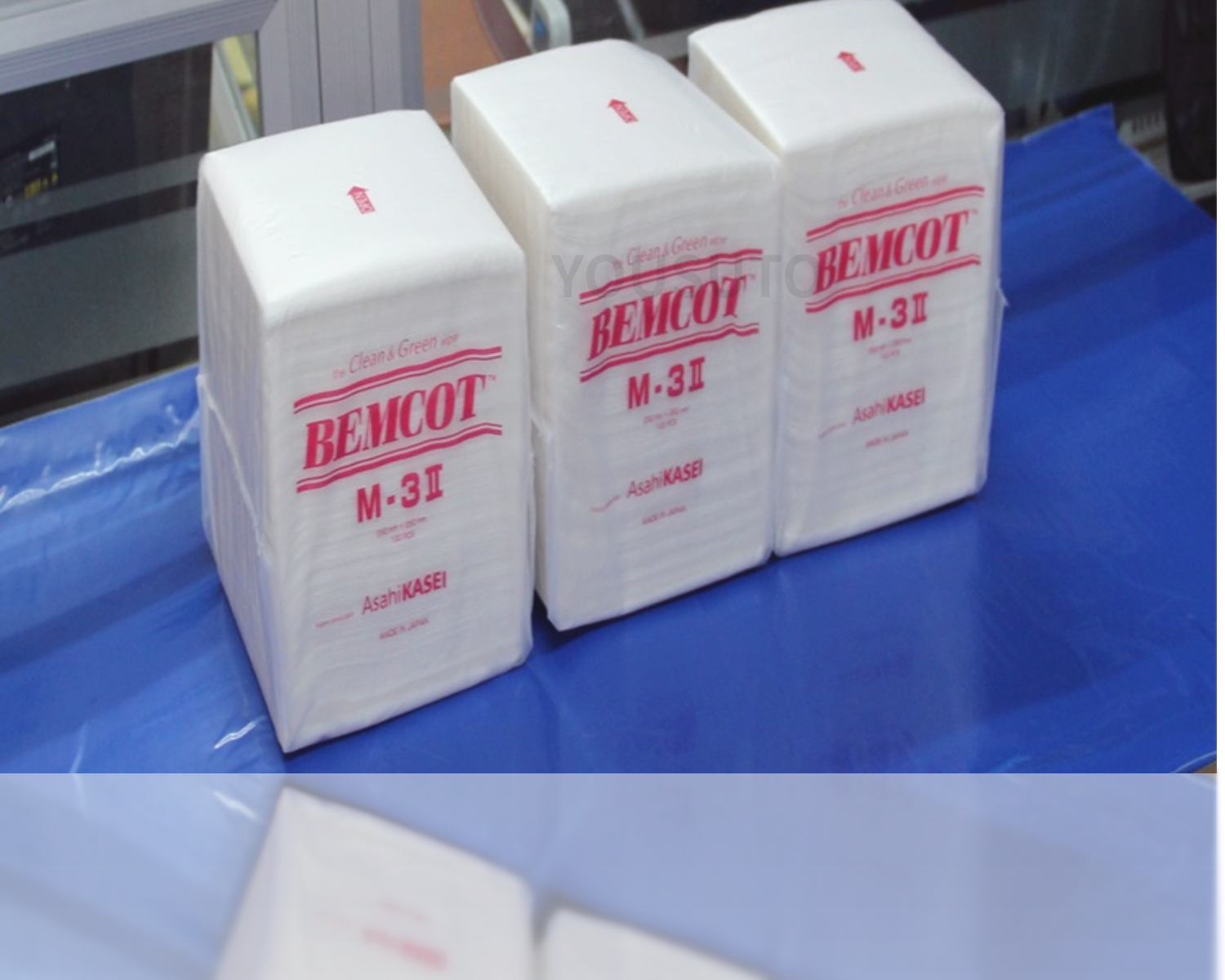 Bemcot is a dust-free paper made of 100% cellulose; free of chemical additives and adhesives. Lint-free and dust-free; chemically resistant; highly absorbent; highly abrasion-resistant; sterilizable by steam; easily disposed of by incineration without releasing toxic gases.